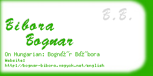 bibora bognar business card